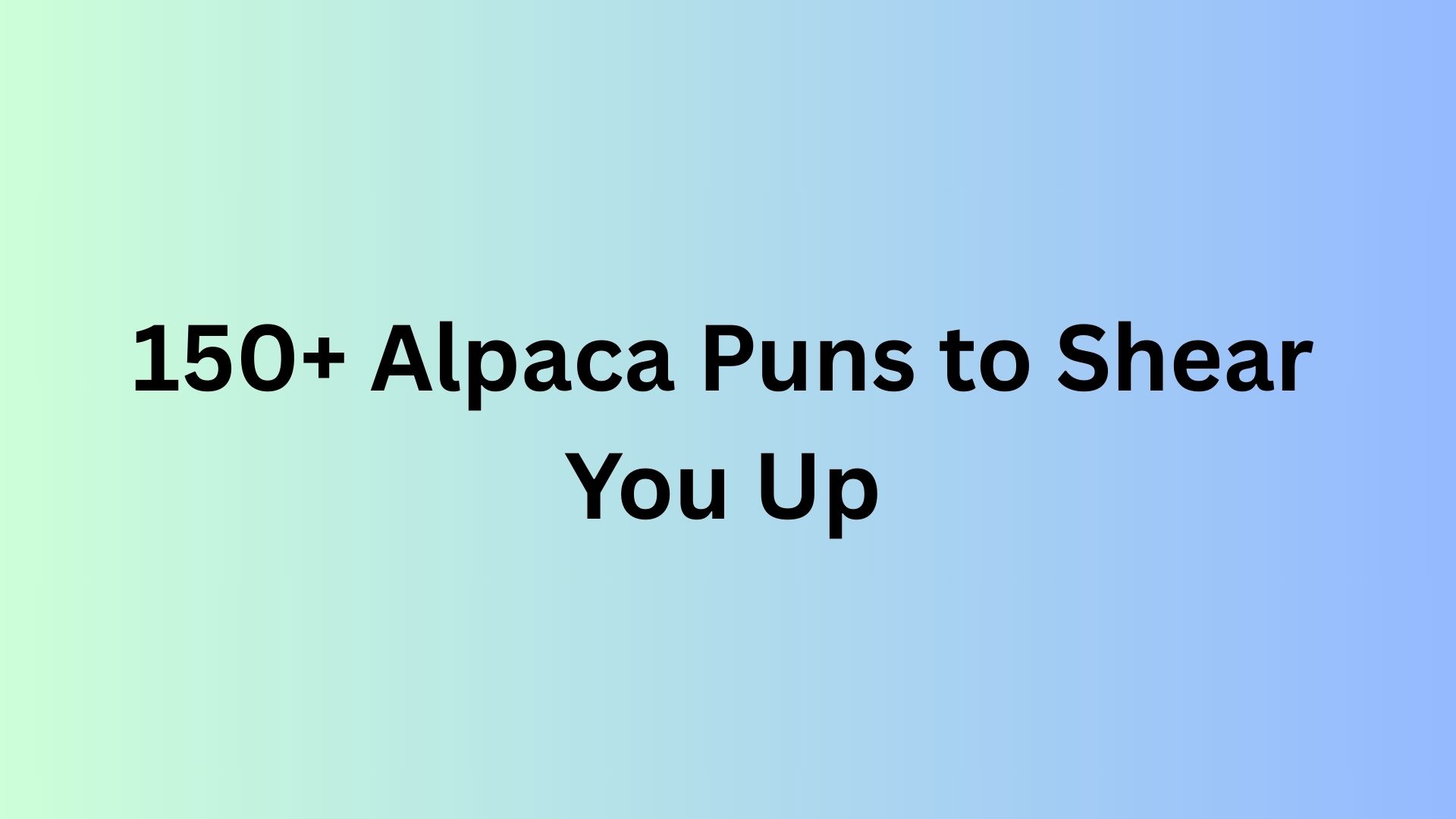 Alpaca Puns
