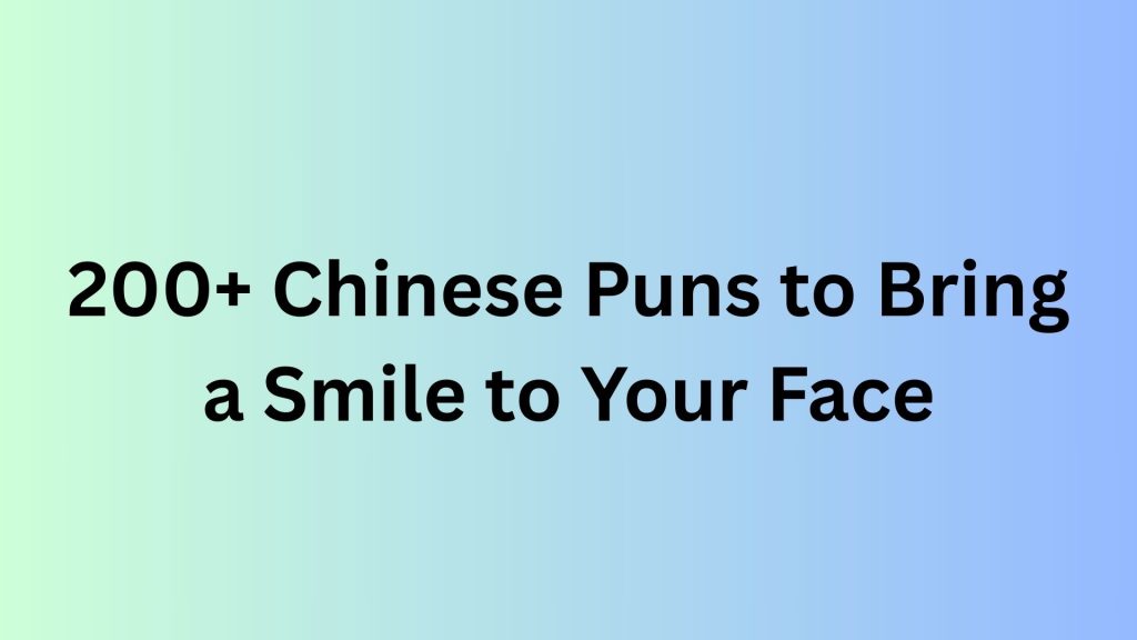Chinese Puns