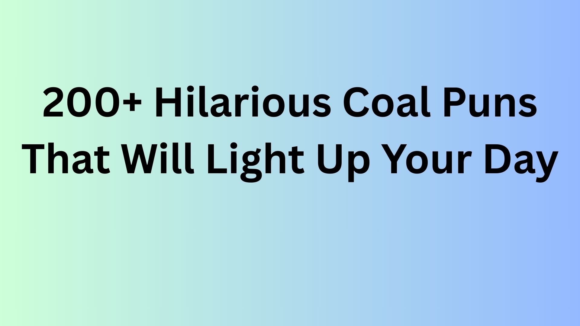 Coal Puns