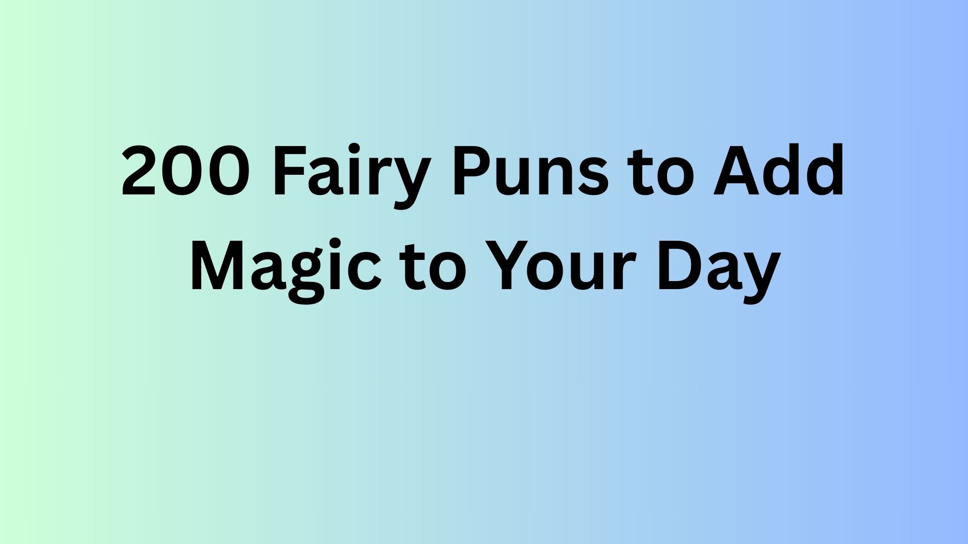 Fairy Puns