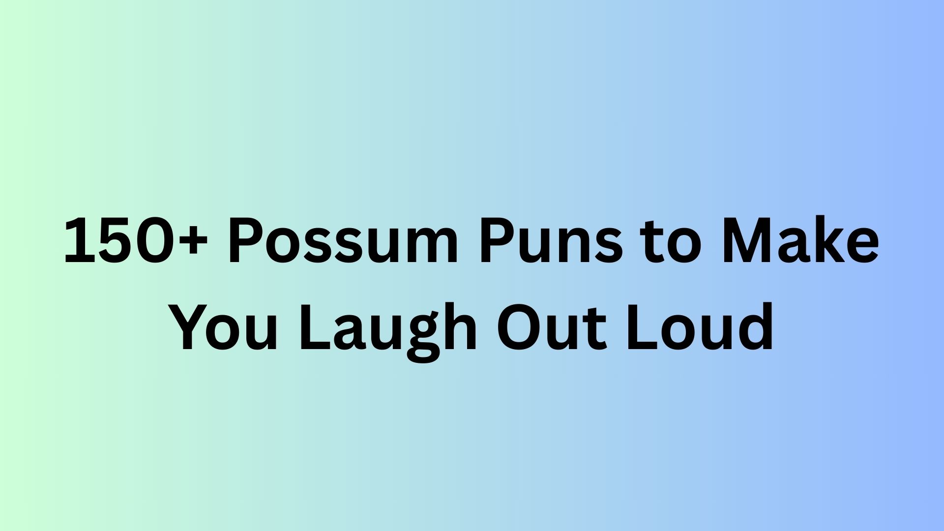 Possum Puns