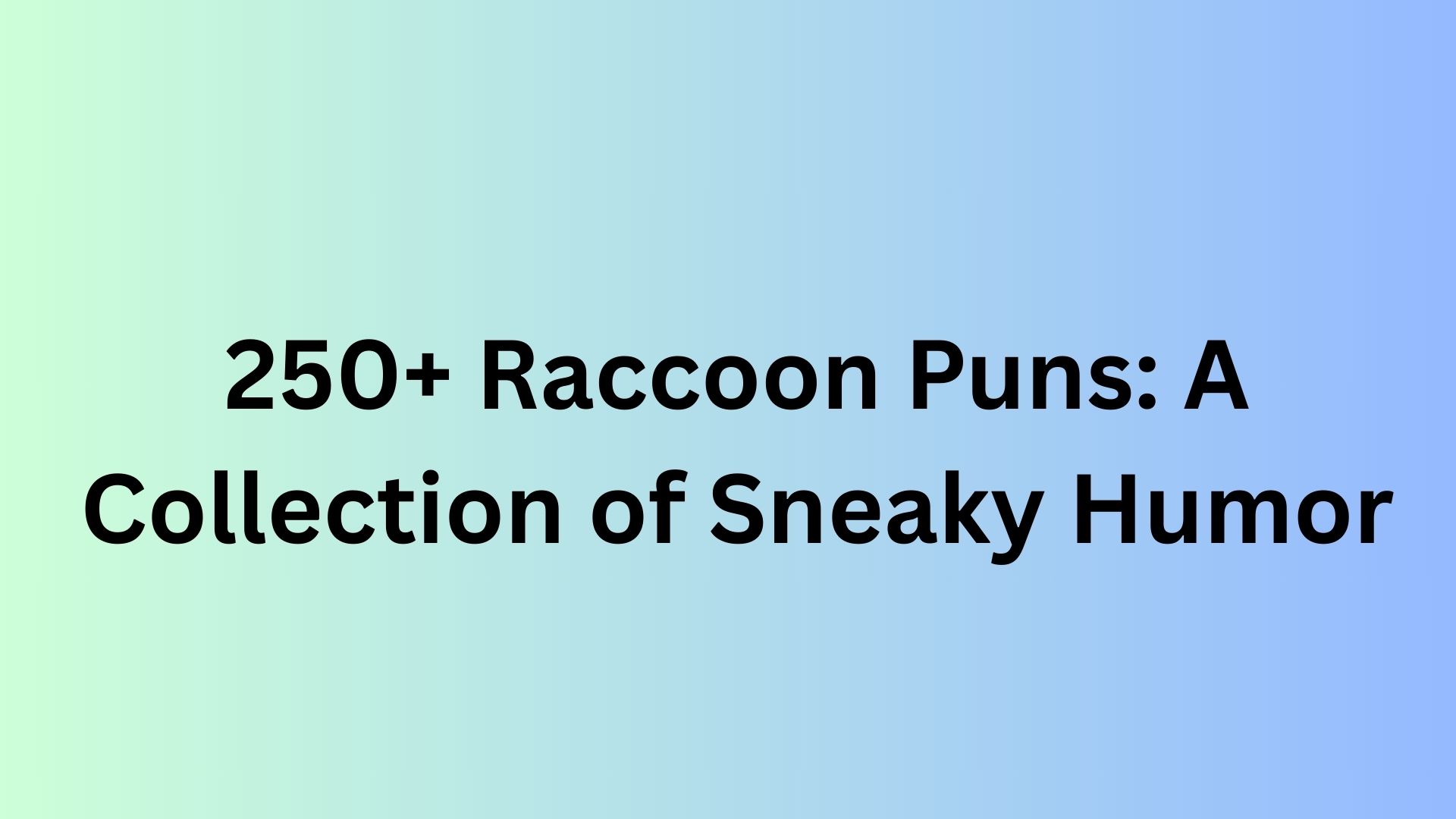 Raccoon Puns