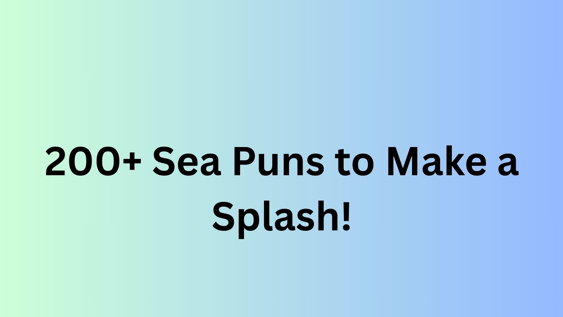 Sea Puns