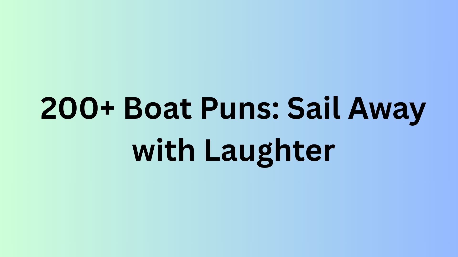 Boat Puns