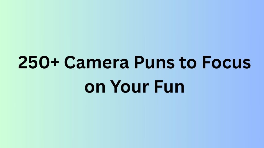 Camera Puns