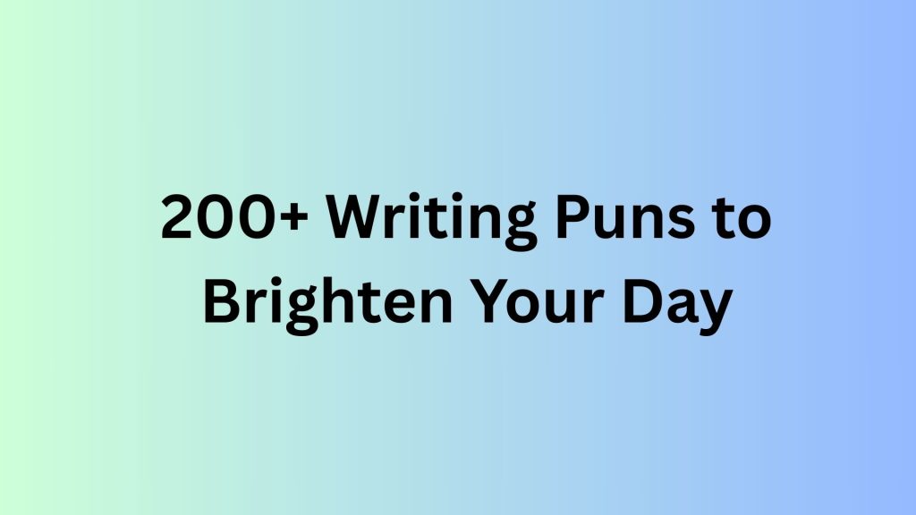 Writing Puns