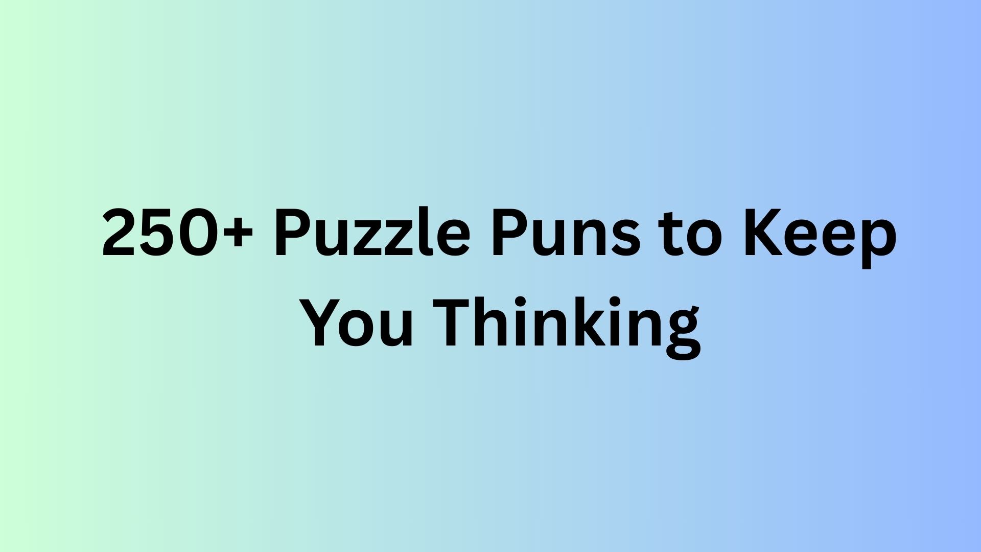 Puzzle Puns